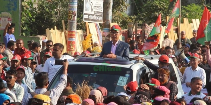 রাঙামাটিতে বিএনপি প্রার্থীর বিশাল গণমিছিল, নির্বাচনী মাঠে জমে উঠেছে লড়াই