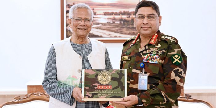 মাননীয় প্রধান উপদেষ্টার সঙ্গে সেনাপ্রধানের বিদায়ী সৌজন্য সাক্ষাৎ