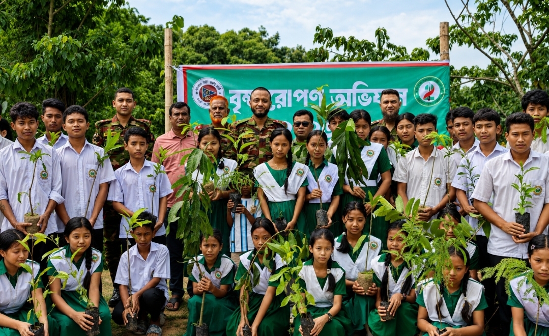 জুরাছড়িতে সেনাবাহিনীর বৃক্ষরোপণ ও কৃষি সহায়তা কর্মসূচি অনুষ্ঠিত