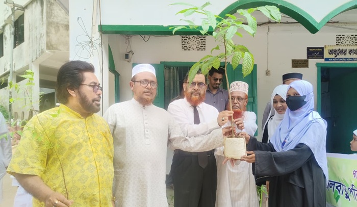 সবুজ ভবিষ্যতের প্রত্যয়ে রাঙামাটিতে আল আমিন মাদ্রাসায় বৃক্ষরোপণ কর্মসূচি